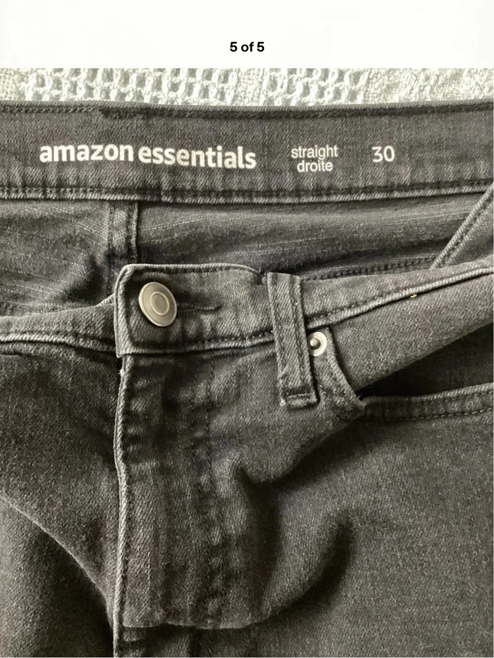 Amazon Essentials Men's Black Straight Denim Shorts